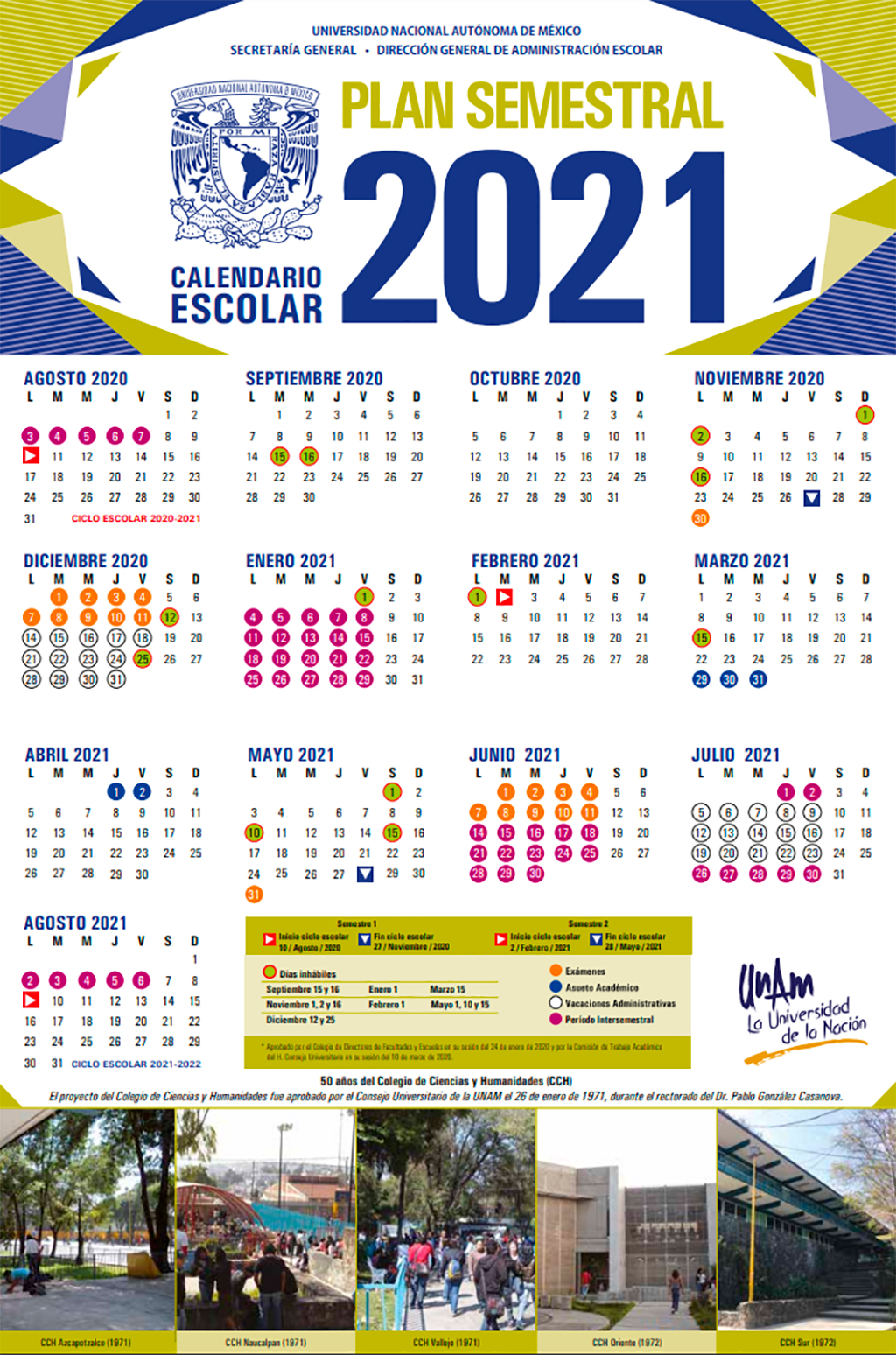 Calendarios Escolares - UNAM